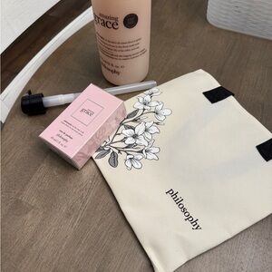 Philosophy Amazing Grace Skincare Set with Cream Floral Bag